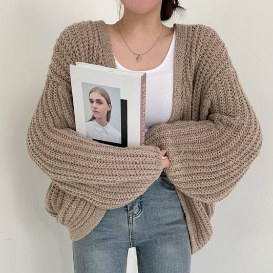 Carmen | Women's Casual Knit Cardigan with Chunky Knit and Open Front