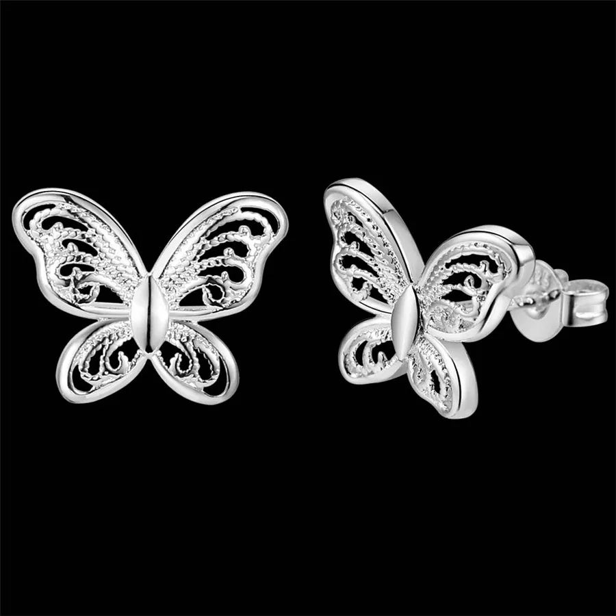 925 Sterling Silver Butterfly Earrings for Women Elegant Party Jewelry Christmas Gift Milanni Fashion