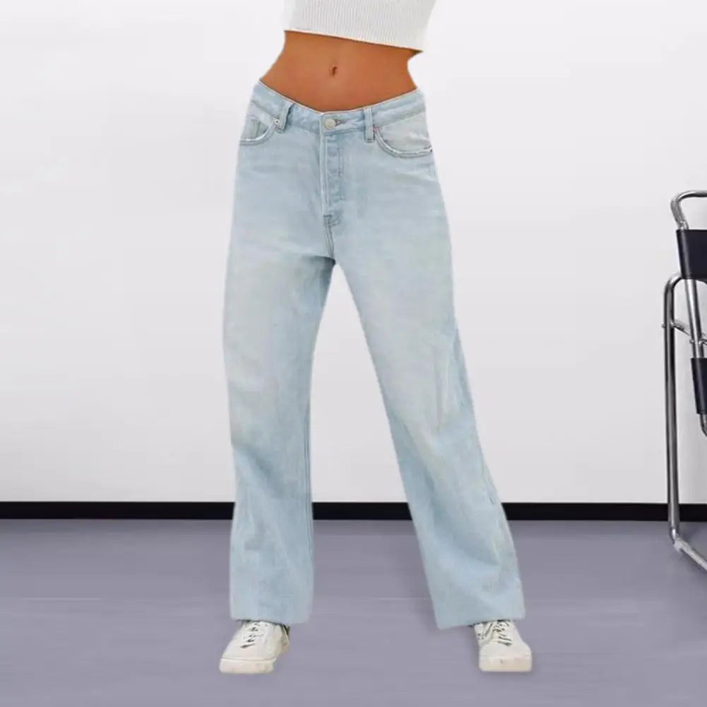 Fashion Straight Leg Pants Designer Denim Blue Vintage Mom Loose Jeans Casual Chic Women's Trousers Milanni Fashion