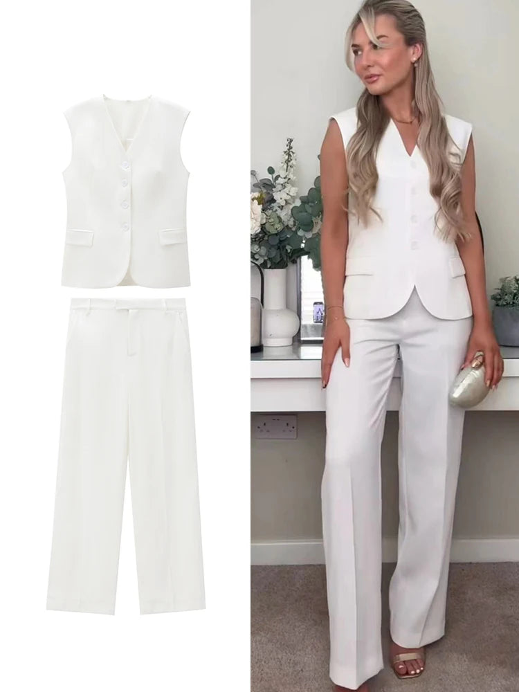 Elegant Office Ladies Top Pant Suit Two Piece Two piece set Milanni Fashion   