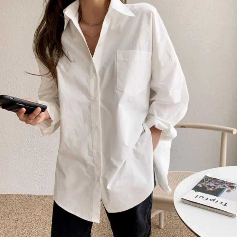 Casual Loose Cotton Blouse Fashionable Long Sleeve Shirt Comfortable Everyday Wear for Women Milanni Fashion