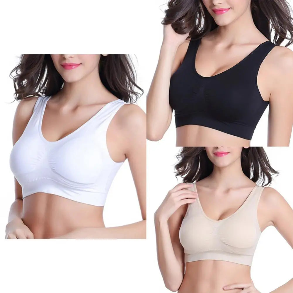 V Neck Wire Free Stretch Sports Bra Pure Color Yoga Crop Top for Comfort and Support Women's Wear Milanni Fashion