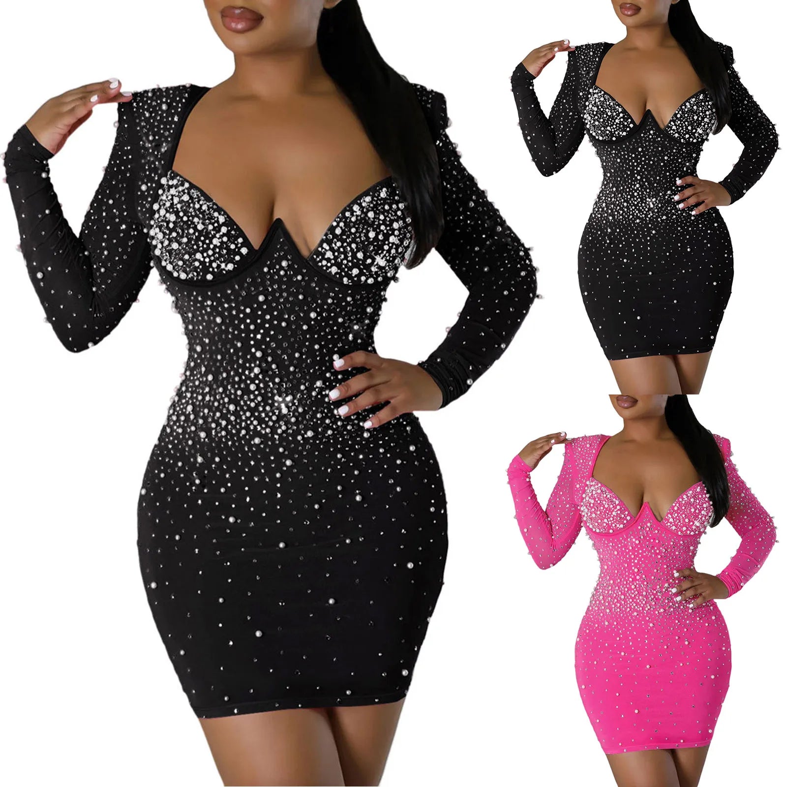 Slim Fit Glitter Sequins Short Dress Square Neck Corset Style Evening Party Luxury Women's Outfit Milanni Fashion