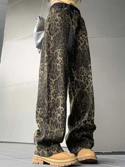 Jade | Women's Wide-Leg Relaxed Leopard Jeans