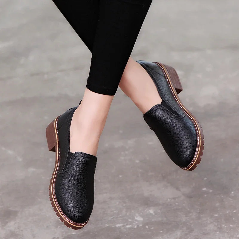 Flat Oxford Shoes Soft Leather Sneakers Low Medium Heels Pumps Slip-on Loafers Summer Footwear for Women Milanni Fashion