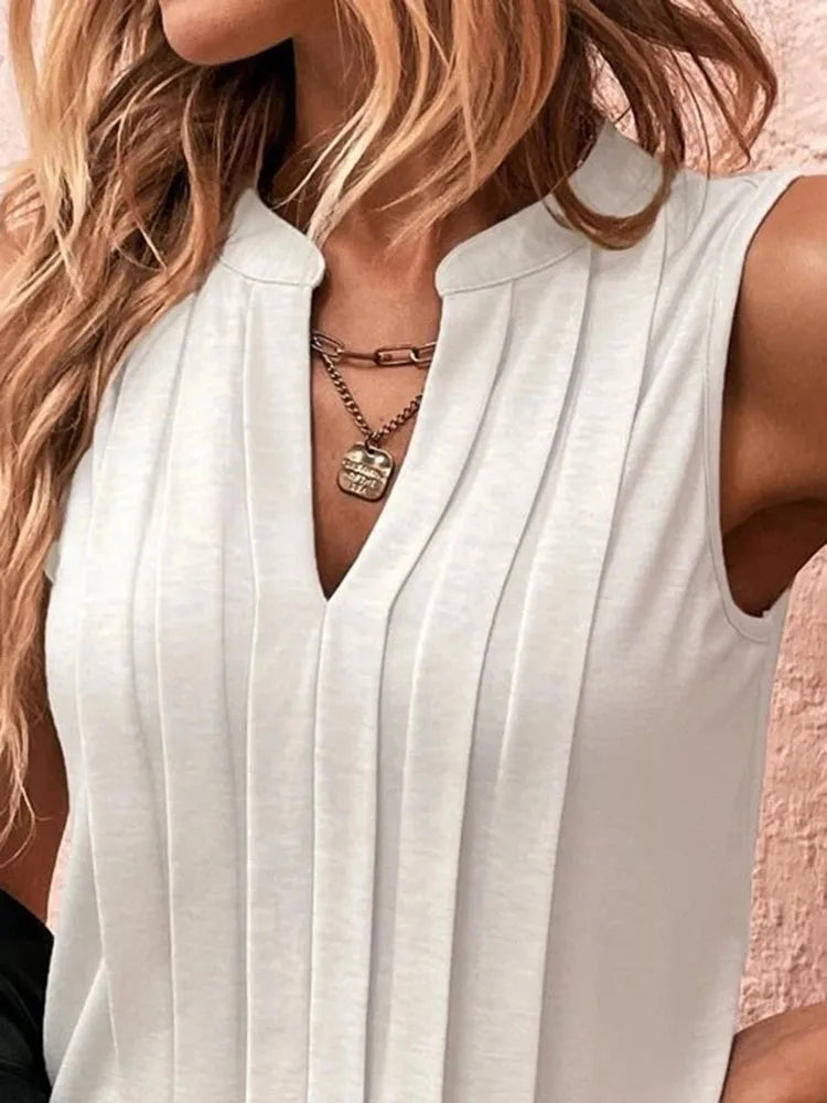 Vintage Tassel Tank Top Sleeveless V-Neck Casual Summer Streetwear Blouse For Women Milanni Fashion