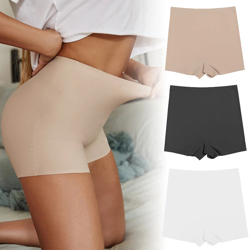 Sexy Safety Underpants Large Size Anti-slip Seamless Ice Silk Yoga Shorts Women's Activewear  Milanni Fashion   