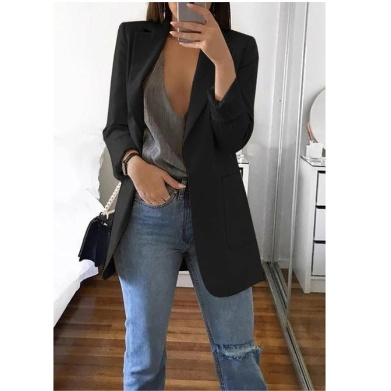 European and American Fashion Casual Polo Neck Slim Fit Cardigan Temperament Women's Coat Stylish Wear Milanni Fashion