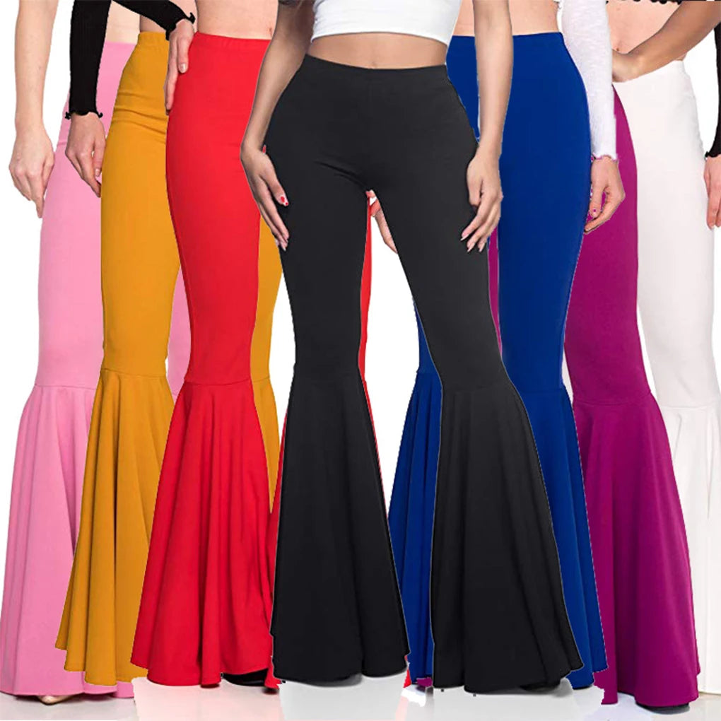 Breathable Cotton High Waist Bell Bottom Pants Stylish and Comfortable Flare Pants for Women Milanni Fashion