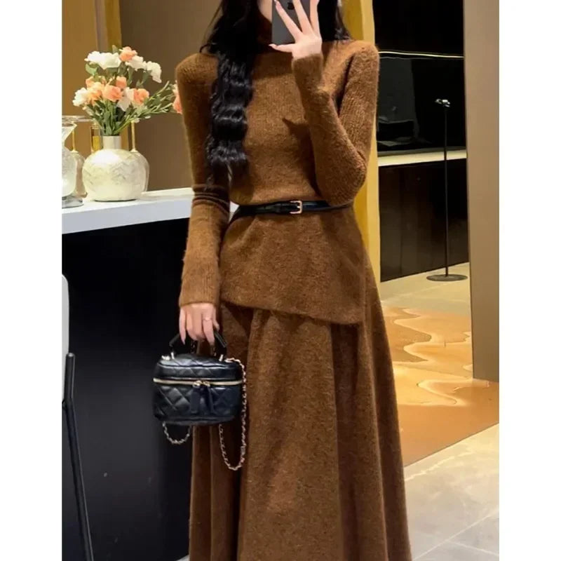 Slimming Knitted Top Bottom Skirt Two Piece Set For Women Stylish and Comfortable Casual Outfit Milanni Fashion