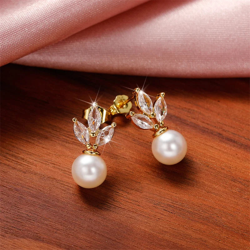 Imitation Pearl Stud Earrings Delicate Statement Jewelry for Women’s Daily Wear Accessories Milanni Fashion