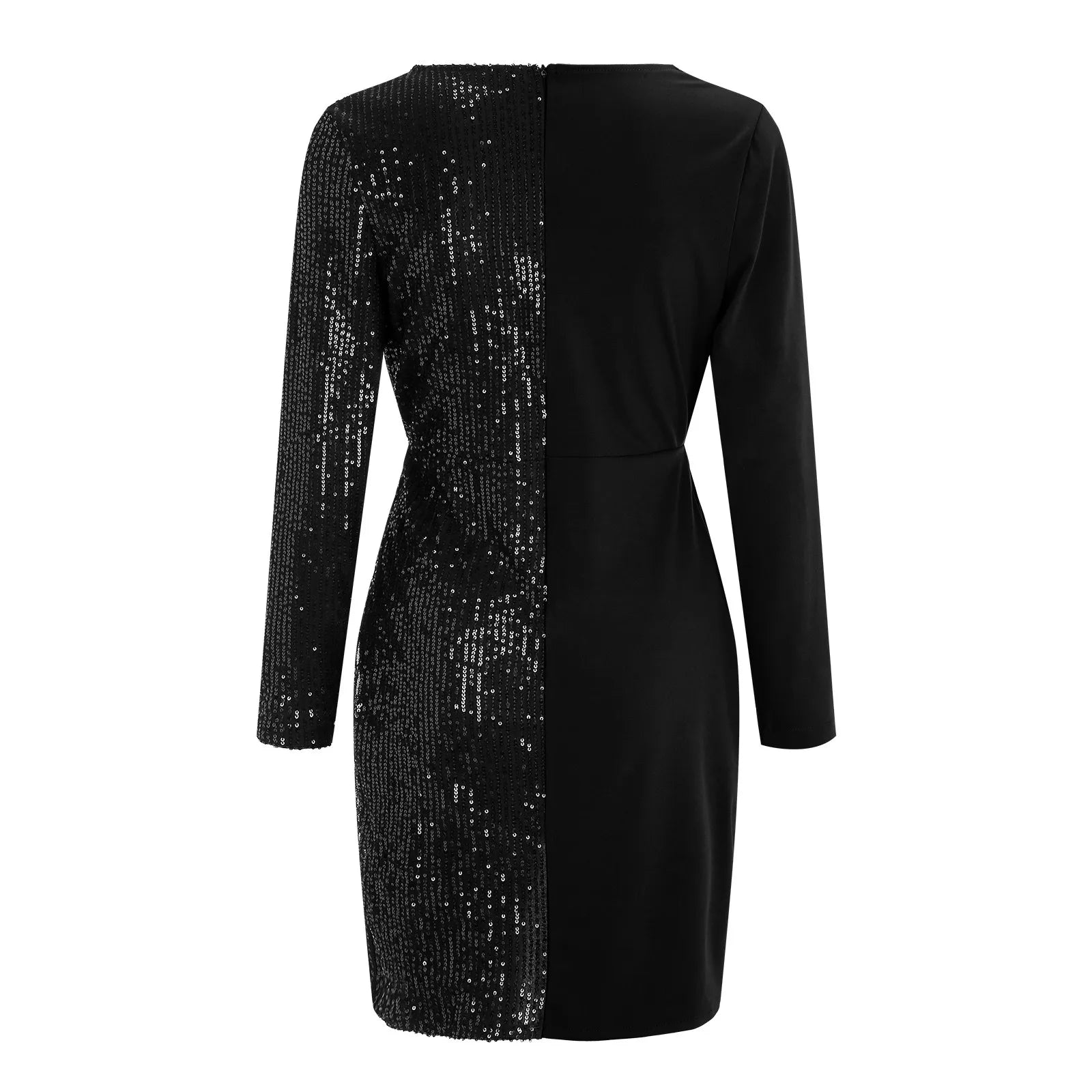 Deep V-Neck Long Sleeve Sequins Trendy Dress for Women Elegant Stylish Evening Wear Dress Milanni Fashion