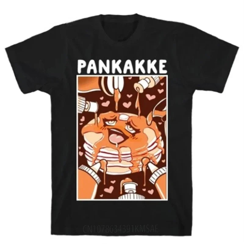 Cute Pancake Graphic T-Shirt for Girls Kawaii Harajuku Cartoon Anime Streetwear Tee Top Milanni Fashion