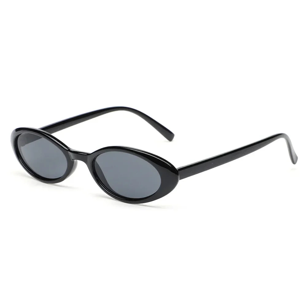 Sexy Small Oval Women's Sunglasses 2024 New Fashion Leopard Brown Hot Sun Glasses  Milanni Fashion Black Grey As Picture 