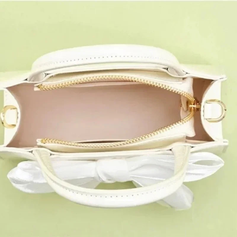 Fashion Pink Bowknot Clutch Underarm Bag Sweet Small Square Shoulder Bag Stylish and Elegant Accessory Milanni Fashion