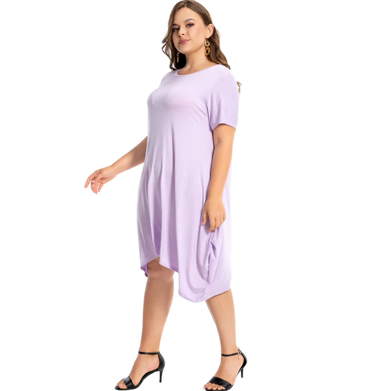 Plus Size Cotton Nightgowns for Women Short Sleeve O Neck Lounge Pajama Dress Sleepwear for Comfort Milanni Fashion