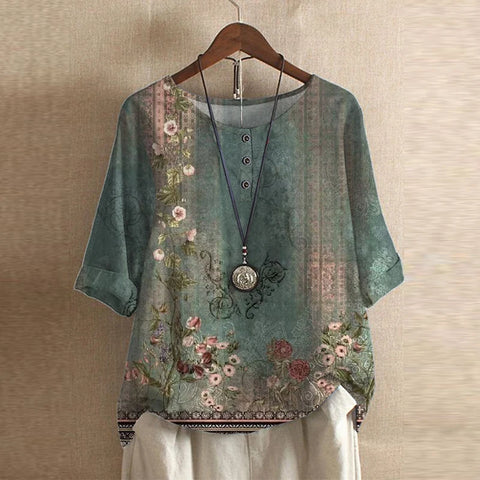 Silvana | Breathable Relaxed Floral Women's Blouse