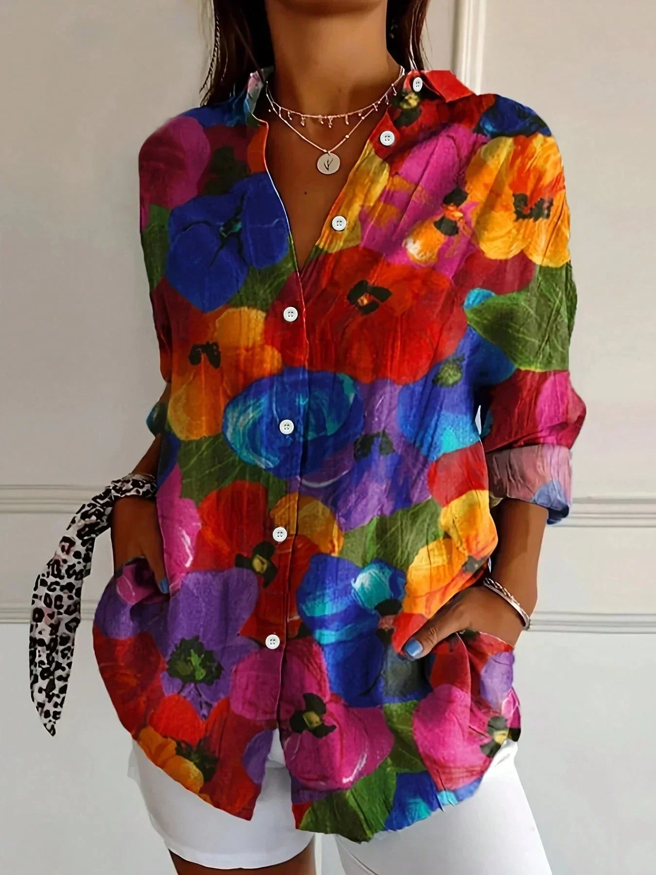 Lisette | Colorful playful print blouse for vibrant everyday style