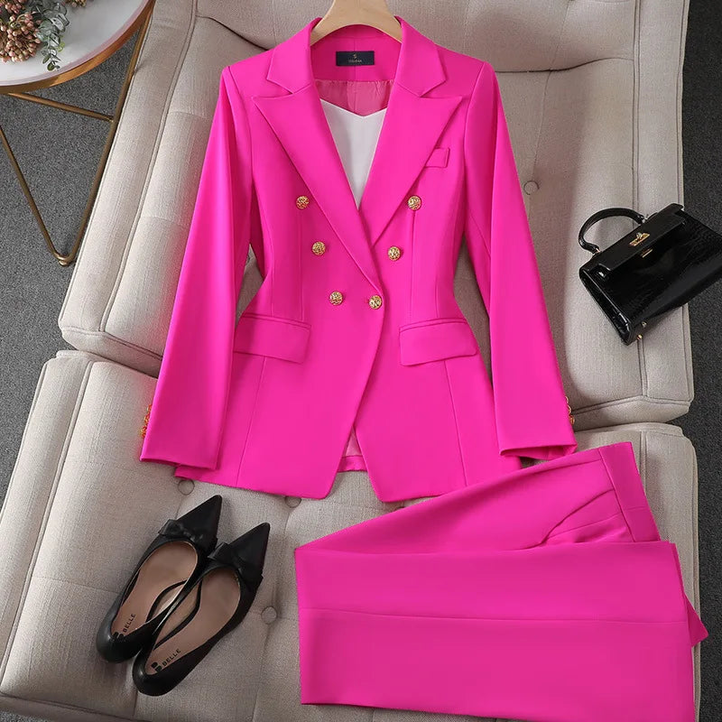 Fashion Formal Blazer Jacket and Trouser Pant Suit for Women Business Two-Piece Set Stylish Outfit Two piece set Milanni Fashion