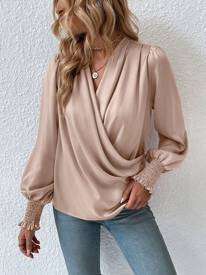 Carola V-Neck Women's Elegant Lightweight Blouse