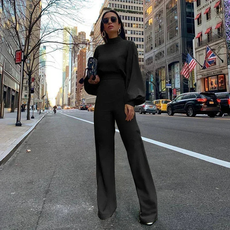 Elegance Turtleneck Bodysuit High Waist Long Sleeve Overall Female Jumpsuit Chic and Stylish for Any Occasion Milanni Fashion