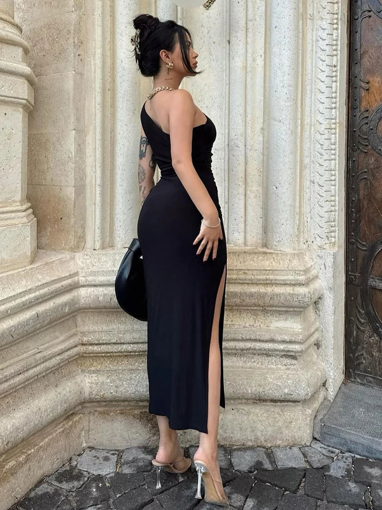 Women Fashion Sexy Split Sleeveless Backless Slim Maxi Dress Maxi Dress Milanni Fashion   