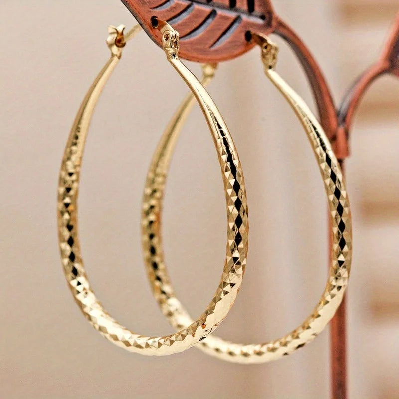 Trendy Gold-Plated Copper Hoop Earrings Hip Hop Fashion for Women & Girls Party Accessory Milanni Fashion