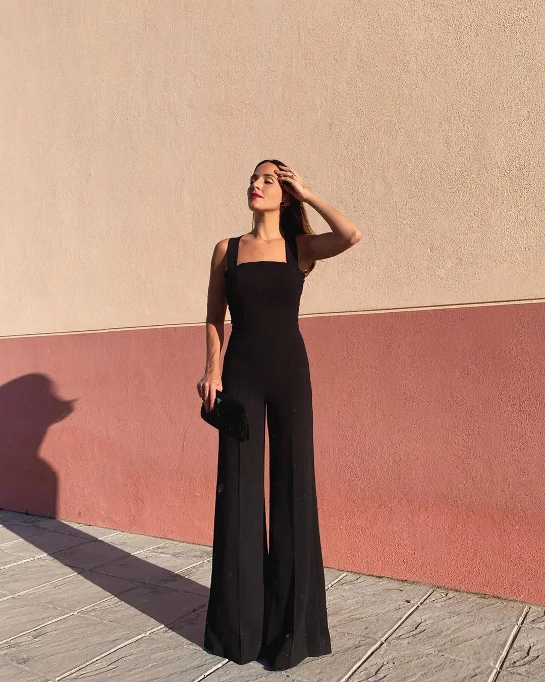 Women's Elegant Jumpsuit Spaghetti Sleeveless Backless Wide Leg Pants Formal Romper  Milanni Fashion   