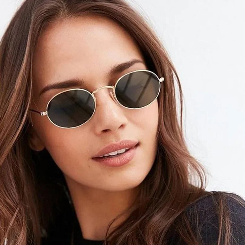 Elliptical Metal Trendy Retro Sunglasses Fashionable Women's Classic Sunglasses  Milanni Fashion   