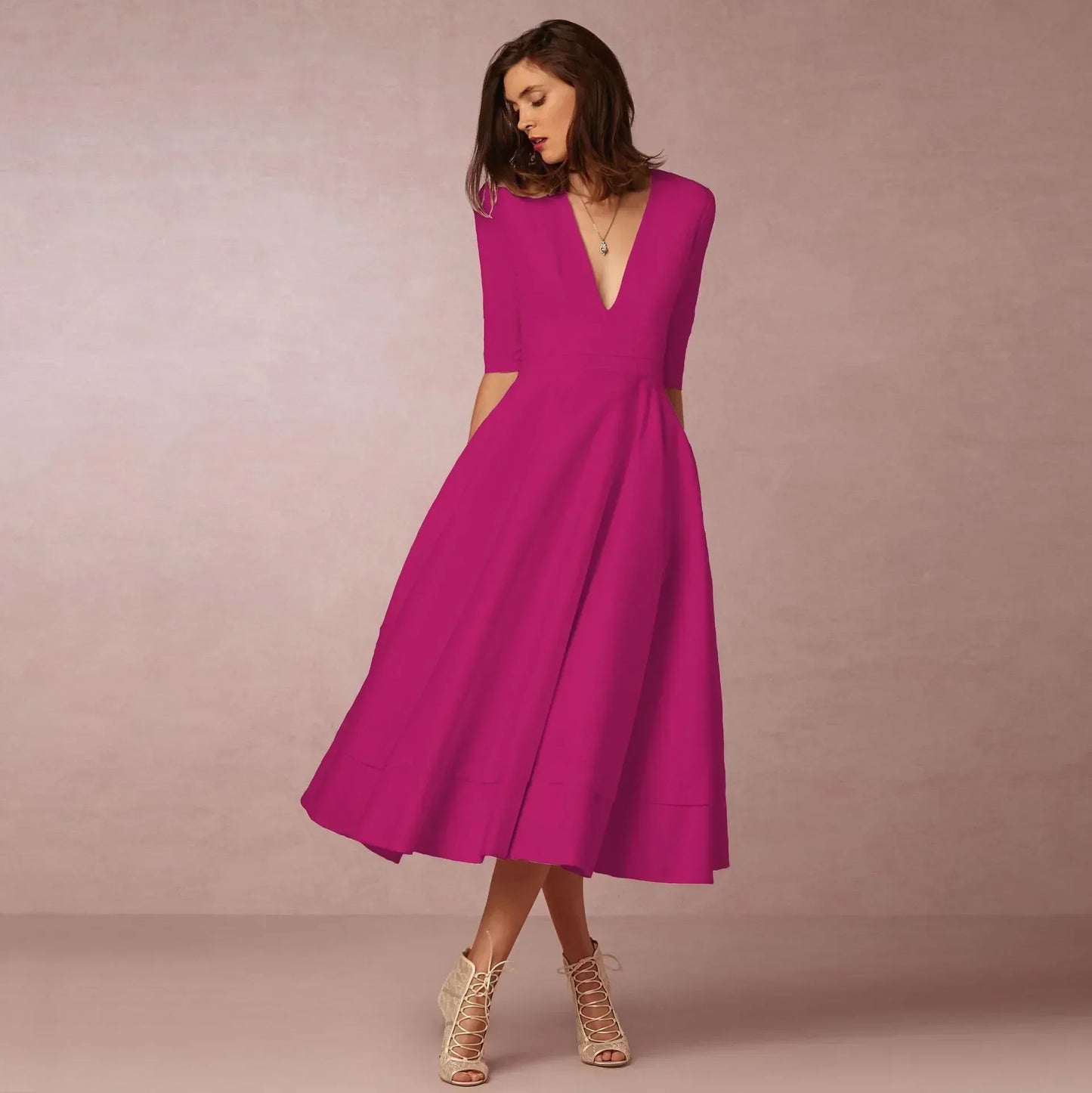 Bettina | Women's Elegant Flowing Midi Dress