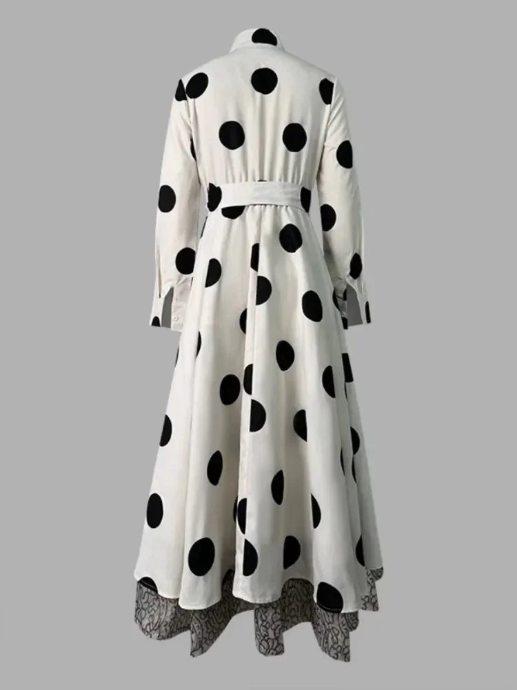 Women Classic Polka Dot Dress Homecoming Dress 2024 Formal Maxi Dress Maxi Dress Milanni Fashion   