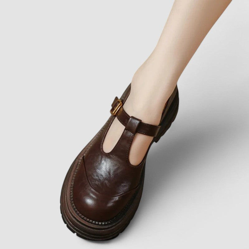 Emilia | Women's Platform T Strap Casual Shoes