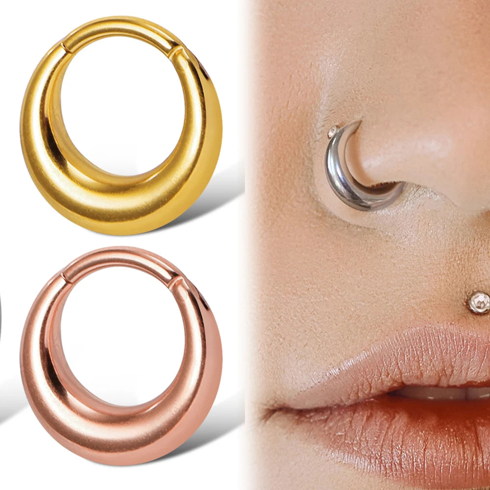 16G Stainless Steel Nose Rings for Women Septum Hoop Cartilage Clicker Earrings Stylish Piercing Jewelry Milanni Fashion