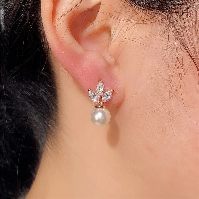 Imitation Pearl Stud Earrings Delicate Statement Jewelry for Women’s Daily Wear Accessories Milanni Fashion