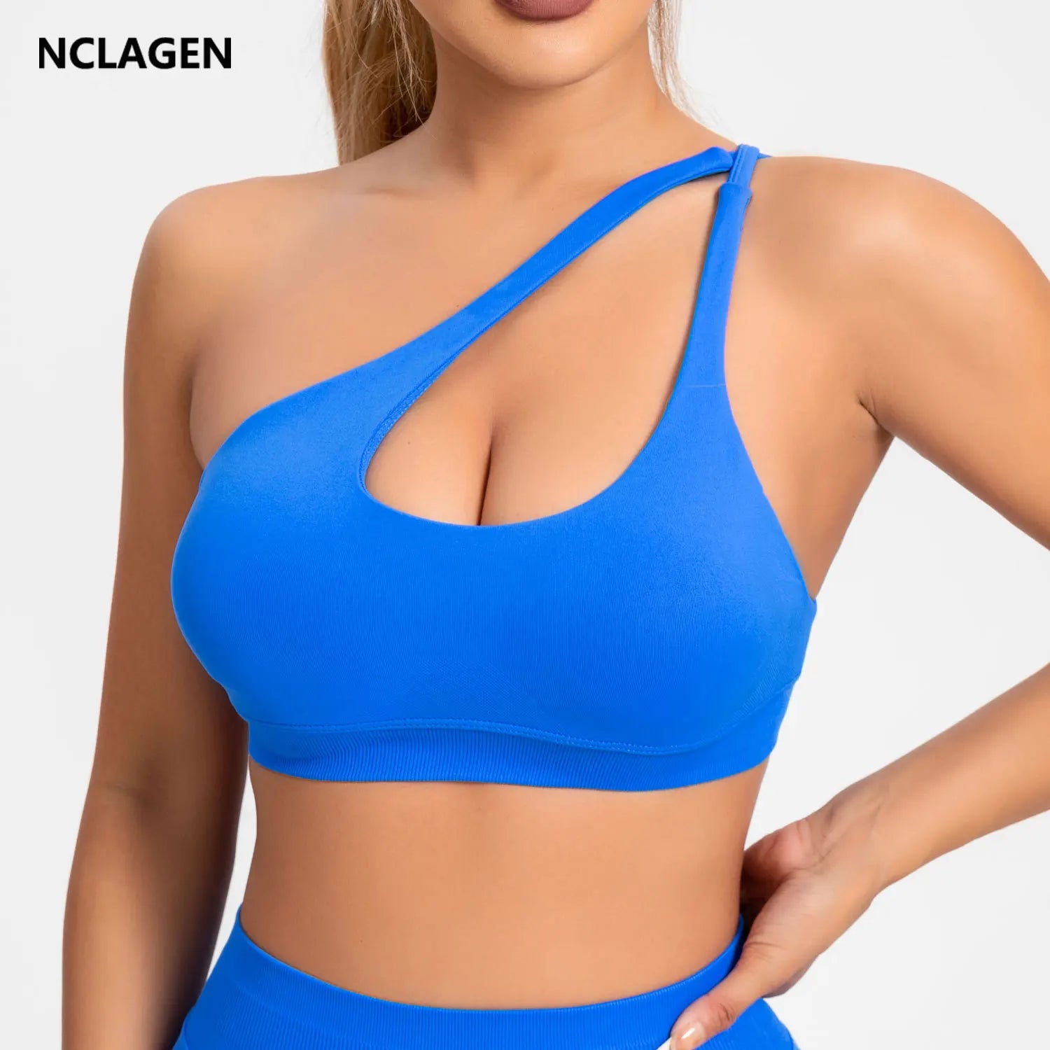 Asymmetric Sports Bra Gym Top Women High Support Halter Backless Fitness Activewear Seamless Underwear Milanni Fashion