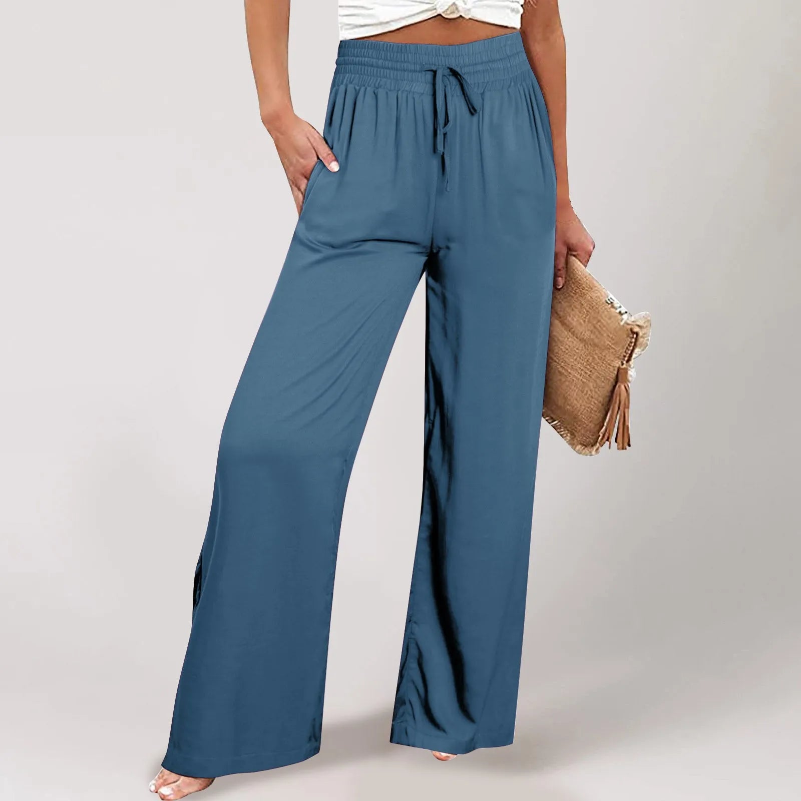 High Waist Women Pants with Pockets Sporty Petite Business Casual Y2K Style for Daily Wear Comfortable Fashion Milanni Fashion