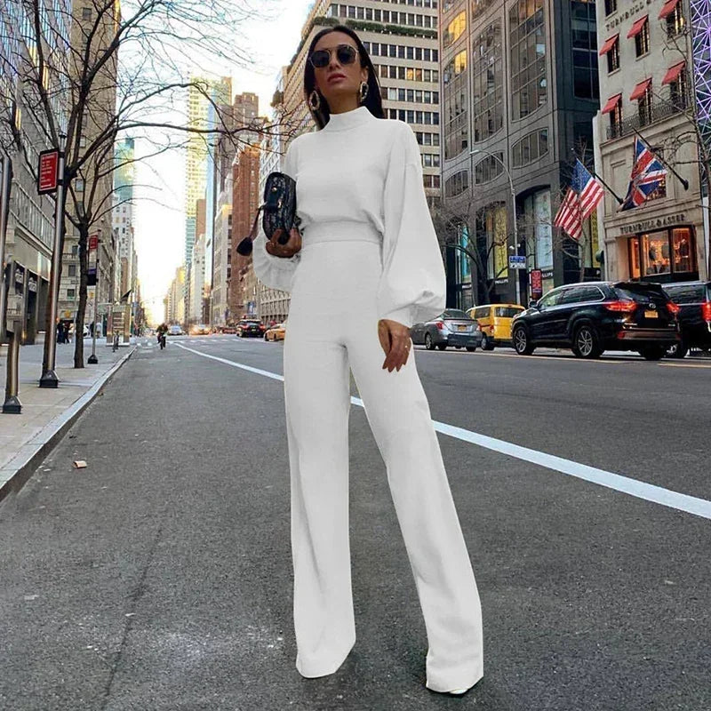 Elegance Turtleneck Bodysuit High Waist Long Sleeve Overall Female Jumpsuit Chic and Stylish for Any Occasion Milanni Fashion