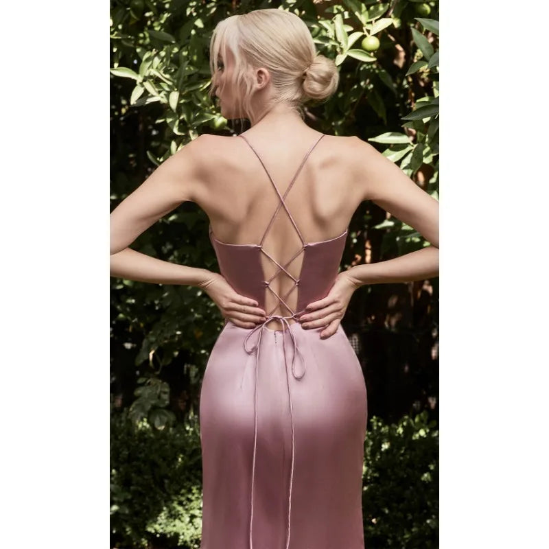 High Waist Slit Women's Evening Dress Fashionable Backless Slim Fit Graduation Dress Elegant Party Wear Milanni Fashion