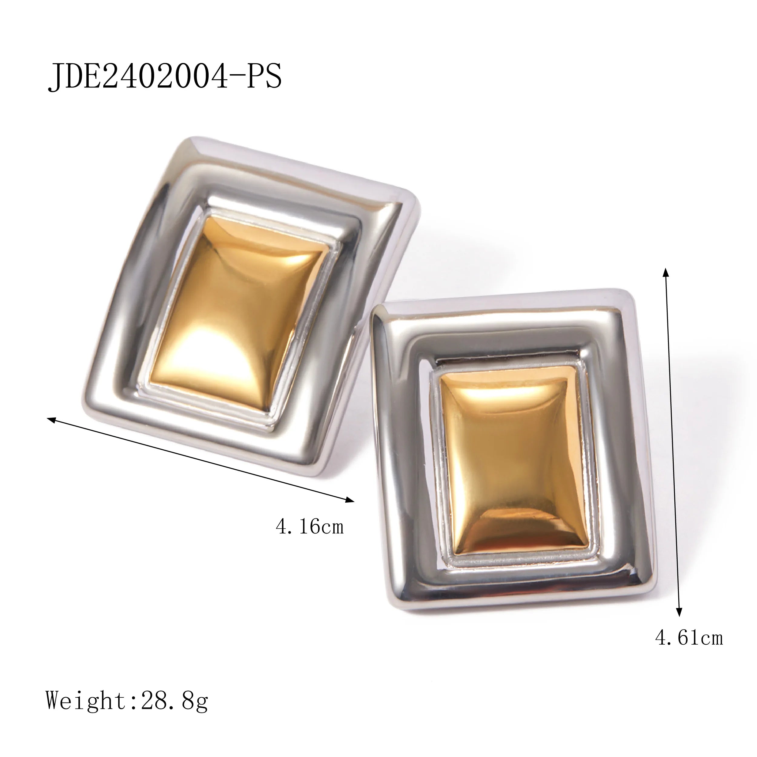 Patchwork Color Block Statement Earrings for Women Gold Stainless Steel Trending Fashion Jewelry Milanni Fashion Silver