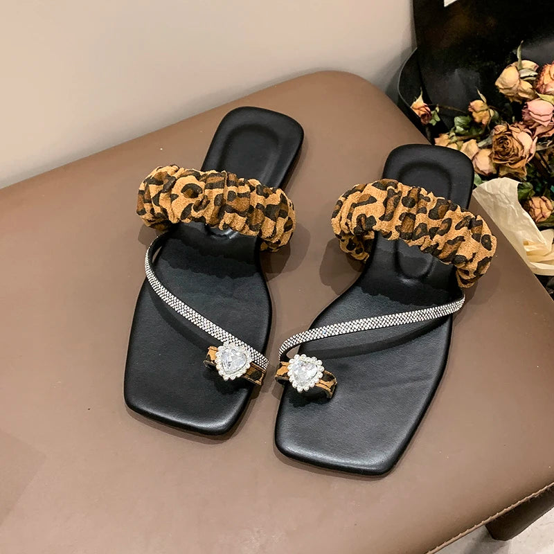 Rhinestone Flip Flops New Fashion Trendy Luxury Open Toed Slides Shoes for Women  Milanni Fashion   