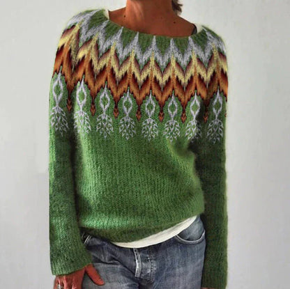 Andrea | Women's-Winter Christmas Sweater with Nordic Pattern