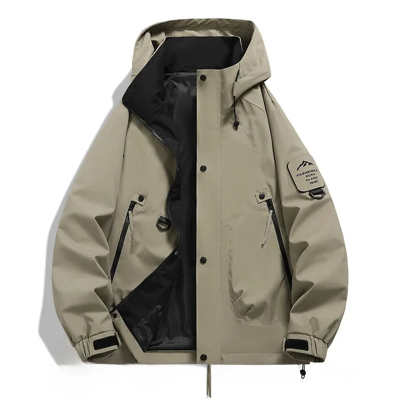 Carl | Men's Utility Jacket with Hood and Front Zipper