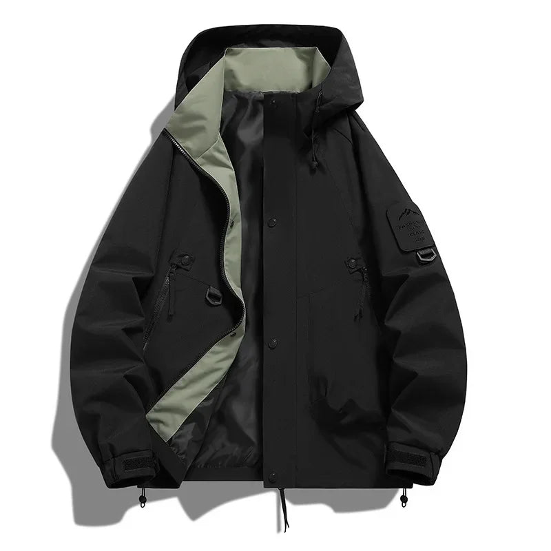 Carl | Men's Utility Jacket with Hood and Front Zipper
