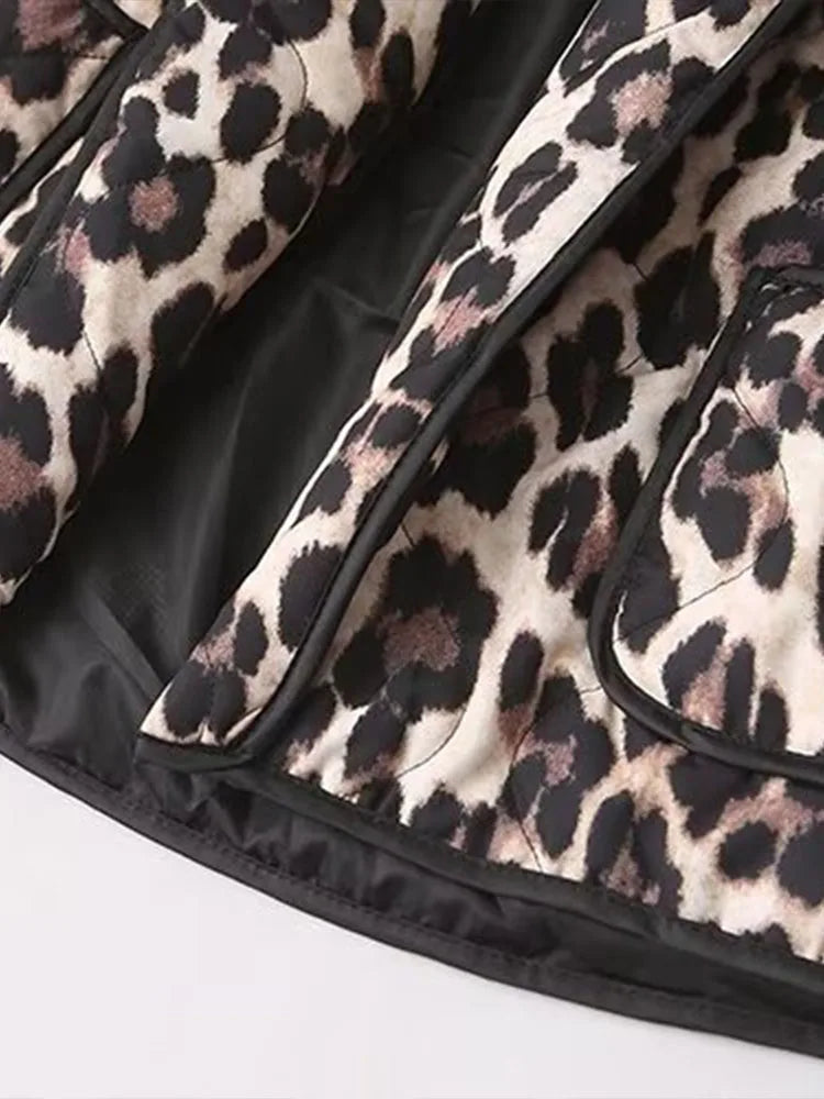 European and American Style Fashionable Casual Style Leopard Print Cotton Jacket  Milanni Fashion   