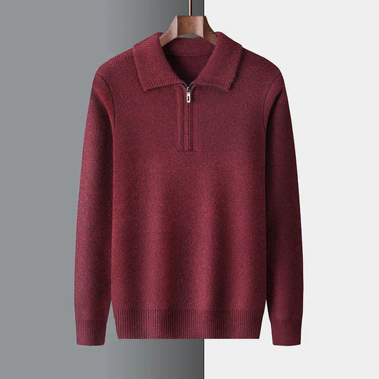 Greta | Herren Winter-Strickpullover mit Half-Zip