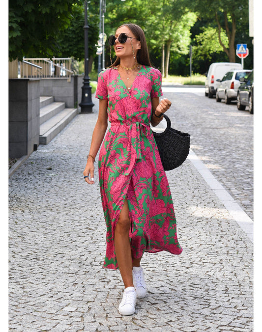 Crocifissa | Women's Floral Elegant Flattering Dress