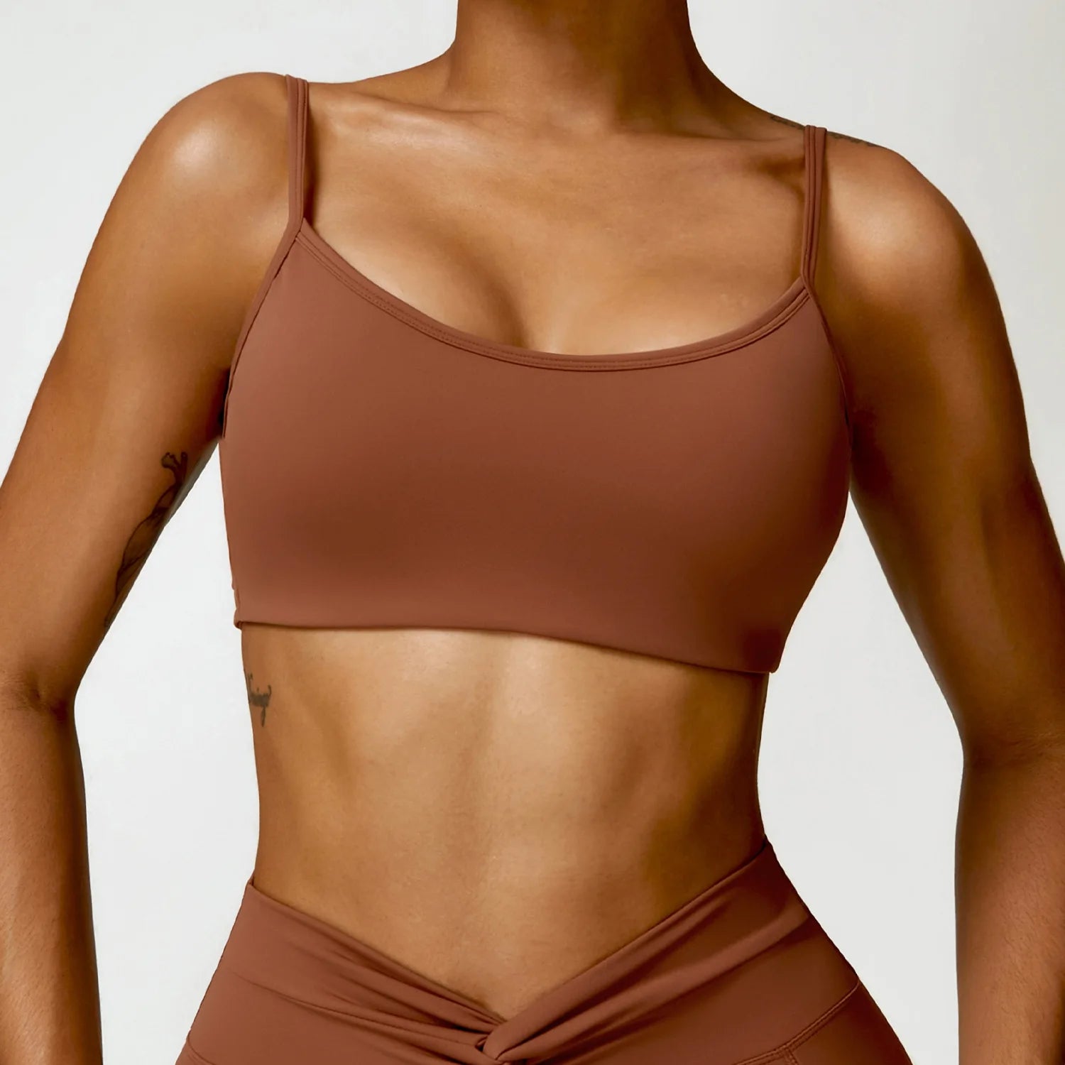 Sexy Sports Bra Push-Up Gym Yoga Top Breathable Fitness Vest for Women Workouts Milanni Fashion Brown S CHINA