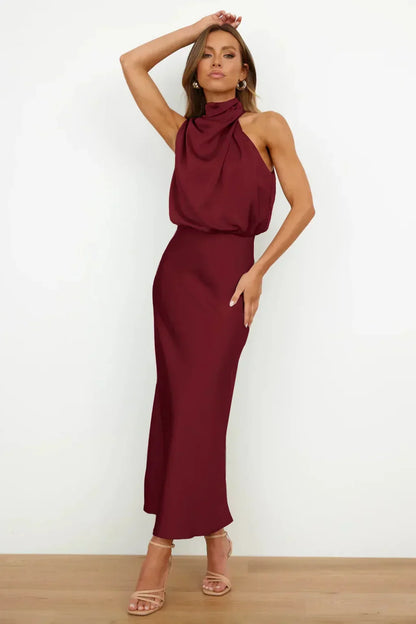 Doris | Women's Chic Halter Neck Evening Dress