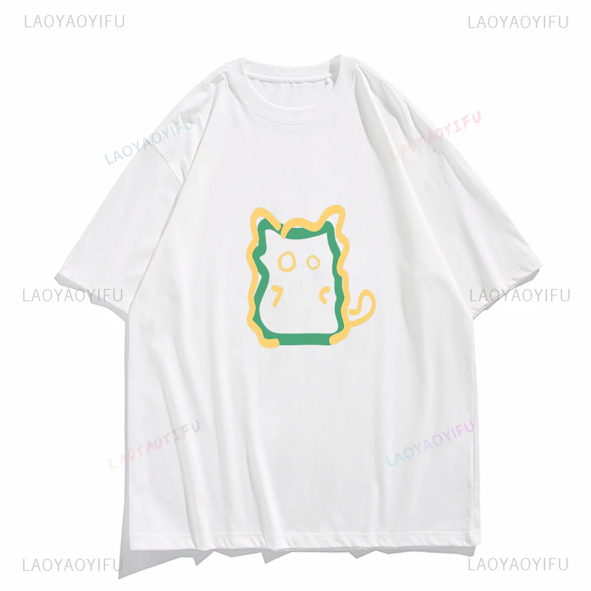 Cute Cat Kawaii Print Top Short-Sleeve O-Neck Women T-Shirt Breathable Graphic Cotton Tee Milanni Fashion