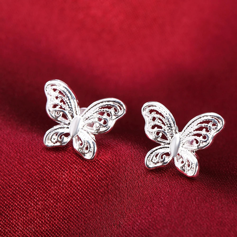 925 Sterling Silver Butterfly Earrings for Women Elegant Party Jewelry Christmas Gift Milanni Fashion